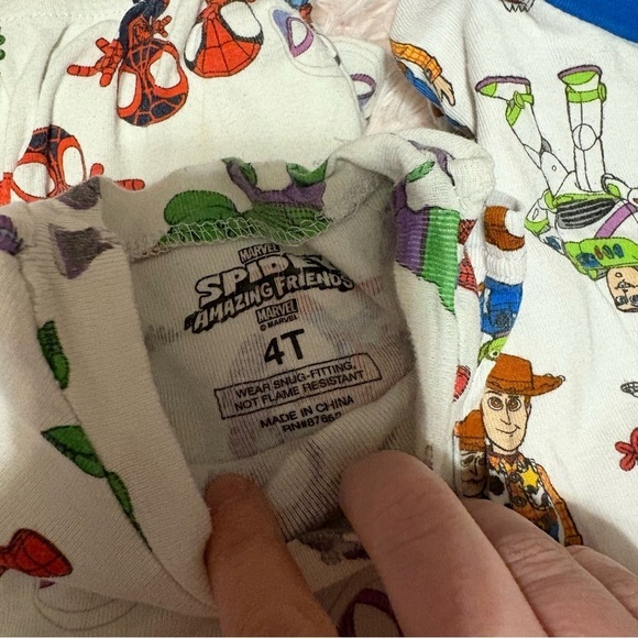 4T Disney Boys Pajama Set Bundle Spidey Spiderman Nemo Toy Story Buzz Woody - Picture 5 of 5